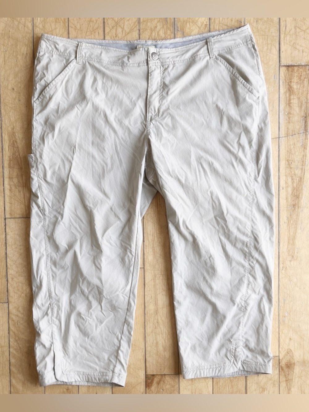 Royal Robbins Beige Lightweight Hiking Cropped Cargo Capri Pants Size 16